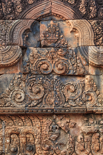 Banteay Srei temple bas-relief, Cambodia