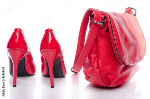 Wallpaper Mural Red handbag and high heel shoes Torontodigital.ca