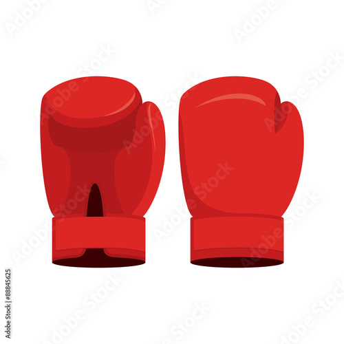 Red boxing gloves on a white background. Sports Accessory vector