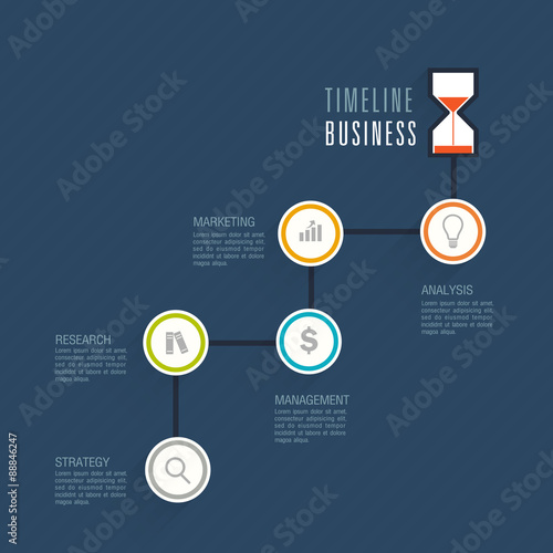 Business timeline infographic template. Vector illustration.