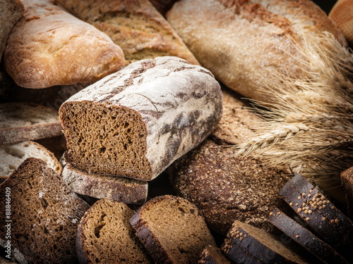 Different types of bread.