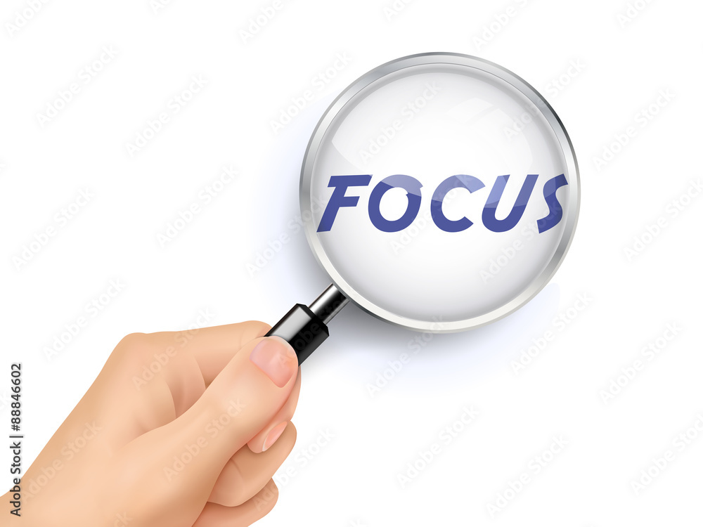 focus word showing through magnifying glass focus word showing through magnifying glass