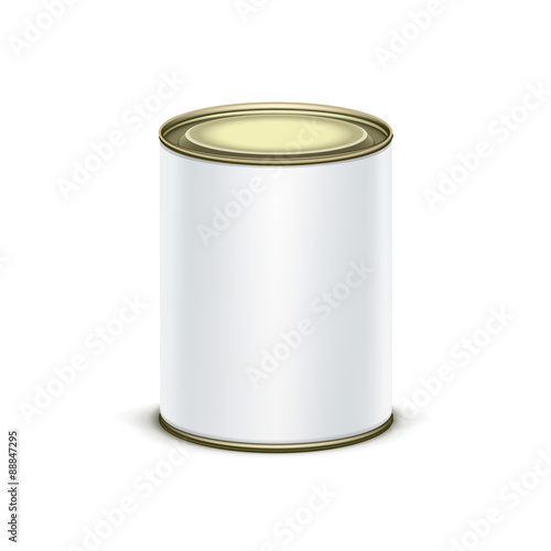 White tin box packaging container tea coffee isolated vector