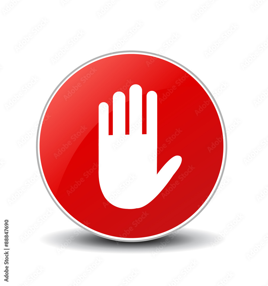 No entry hand sign on white background No entry hand sign on white background