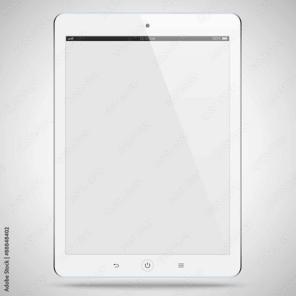 realistic detailed tablet with touch screen isolated realistic detailed tablet with touch screen isolated