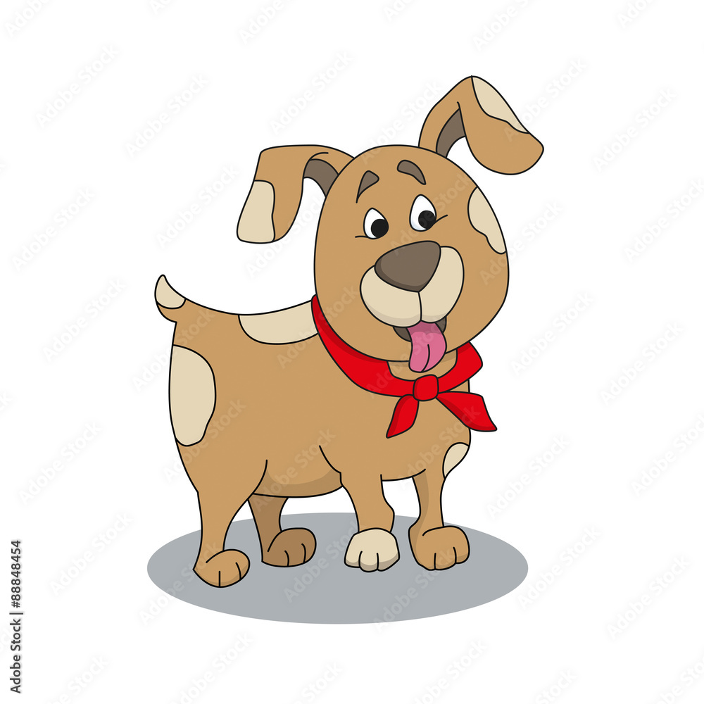 Fototapeta premium Cute dog with red bandanna.