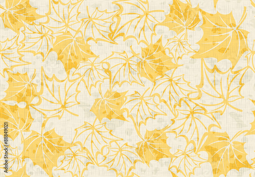 Seamless pattern with autumn leaves in a retro style.