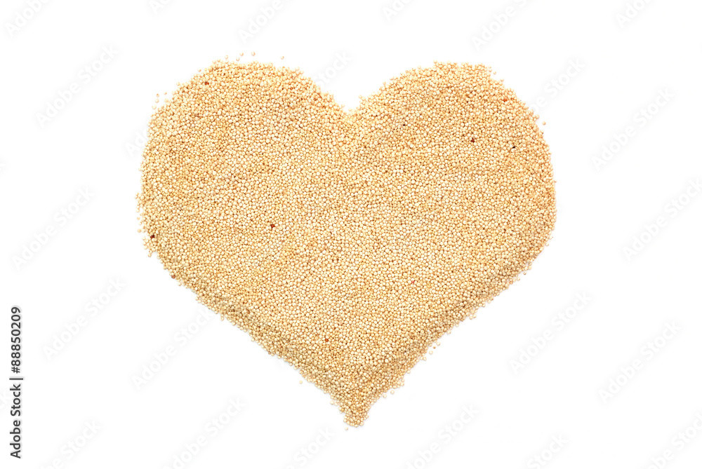 Quinoa in a heart shape Quinoa in a heart shape