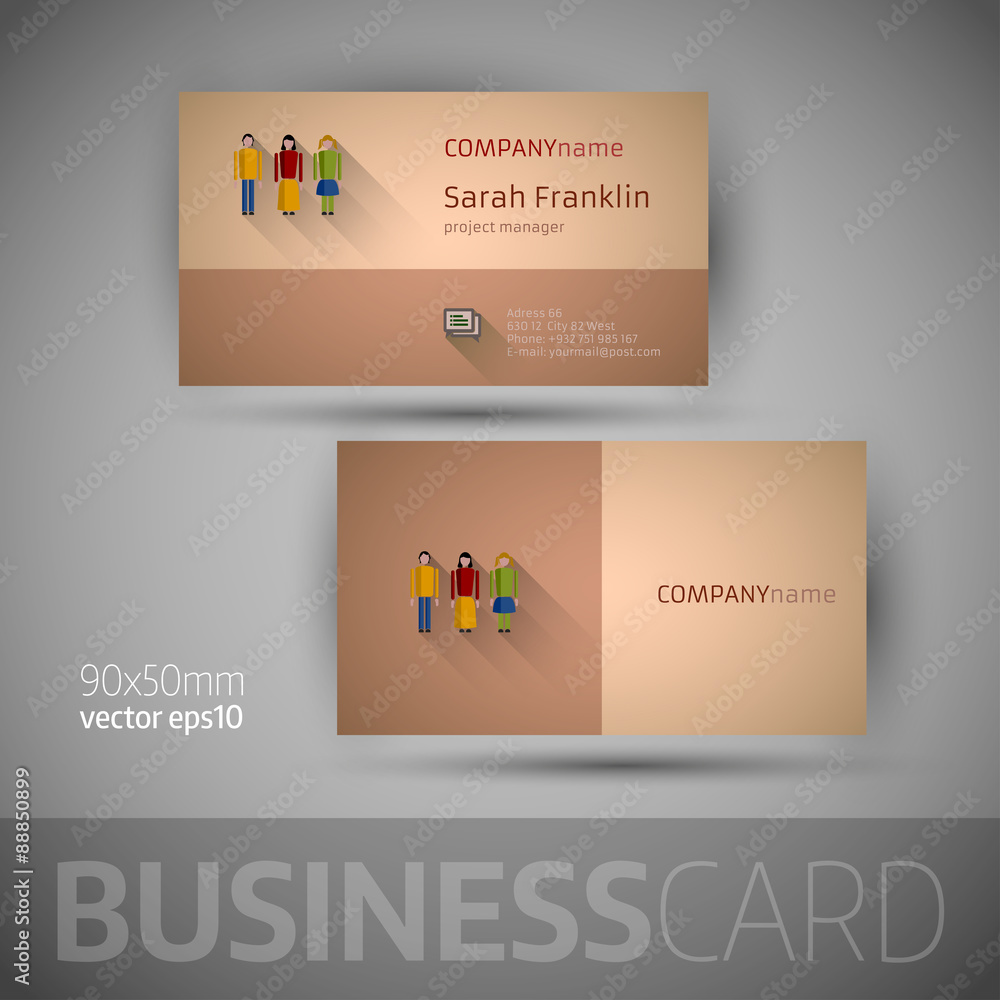Naklejka premium Business card template - vector illustration