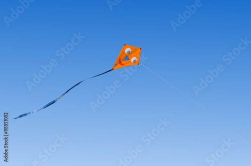 Kite flying in a blue sky