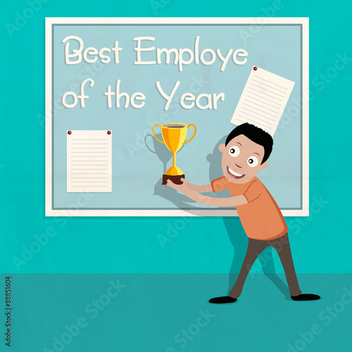 Best Employe of the Year trophy.