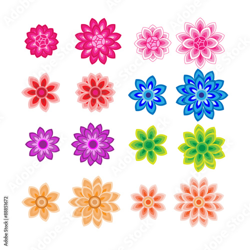 Flower petals overlapping colorful vector © wiyada138