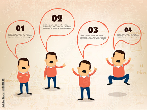 Creative businessman in different pose.