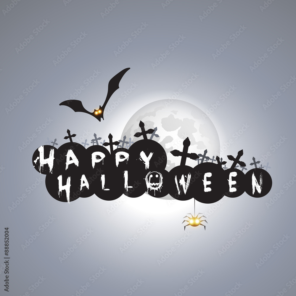 Fototapeta premium Happy Halloween Card Design Template - Vector Illustration