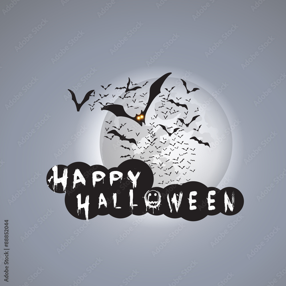 Happy Halloween Card Design Template - Vector Illustration