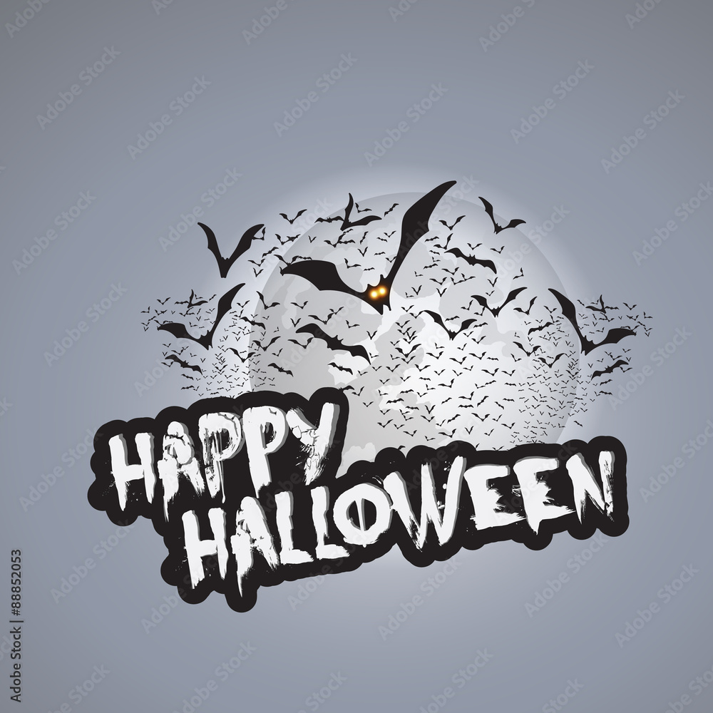Fototapeta premium Happy Halloween Card Design Template - Vector Illustration