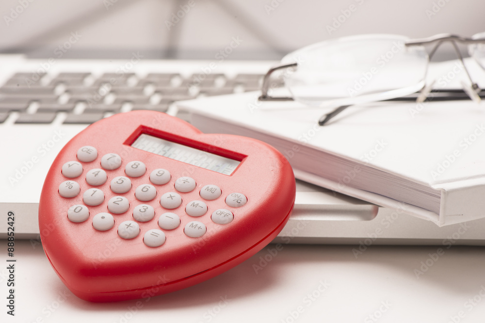 Close up of calculator in office