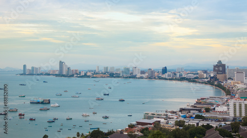 boats in bay of Pattaya city