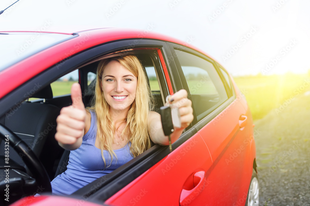 Woman in a car