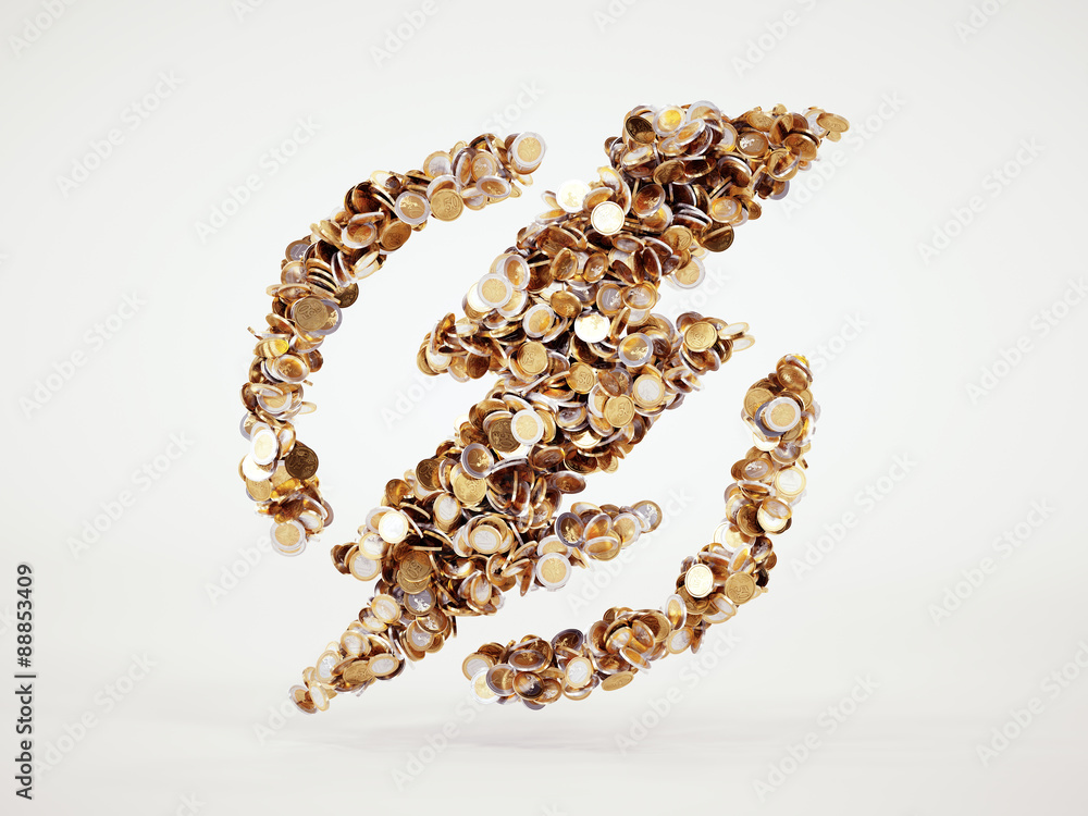 Obraz premium 3d money lightning sign with included clipping path