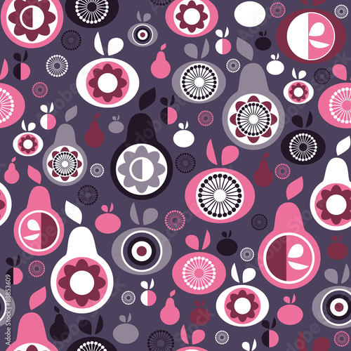 Seamless pattern of abstract fruit