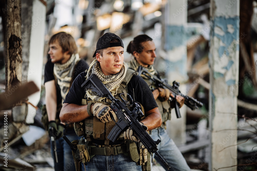 Fototapeta premium Private Military Contractor during the special operation