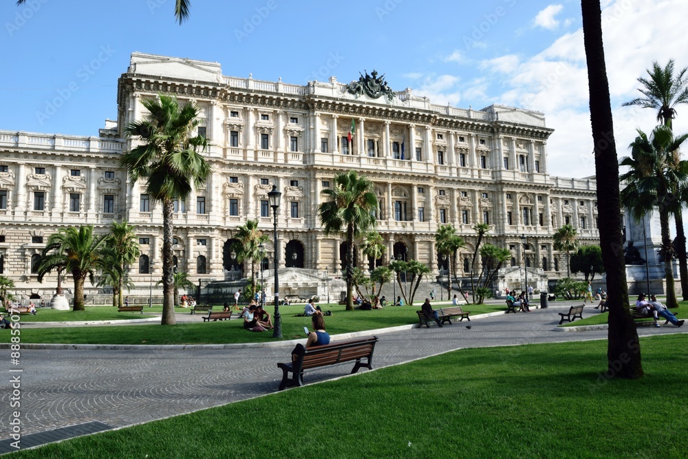 Fototapeta premium Ordine degli Avvocati di Roma - Piazza Cavour in Rome under blue sky