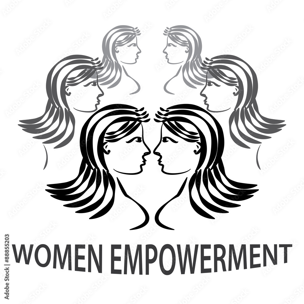 Women empowerment is a necessary action that is a causing the world to  change. Stock Vector