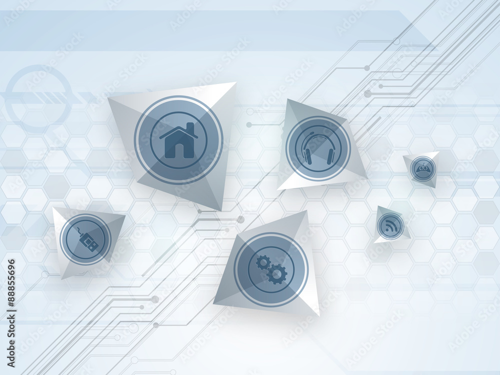 Obraz premium Technology concept with web icons.