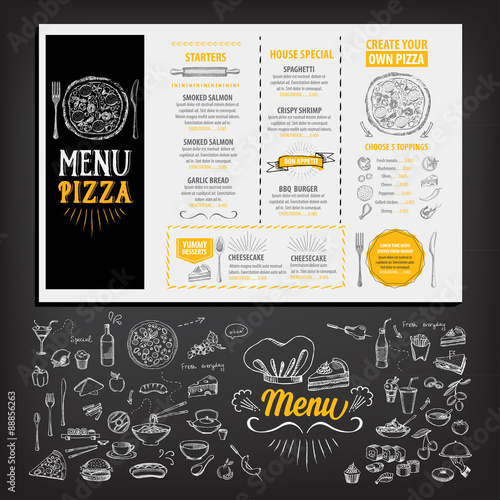 Restaurant cafe menu, template design. Food flyer.