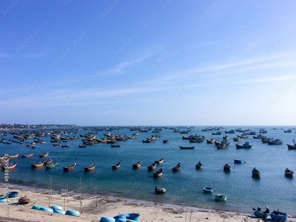 Fishing boats in the sea