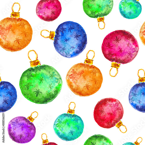 Watercolor Christmas and new year decorations.