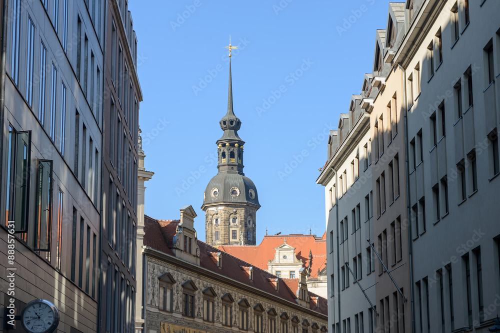 Obraz premium Skyline of buildings in Dresden, Saxony, Germany.