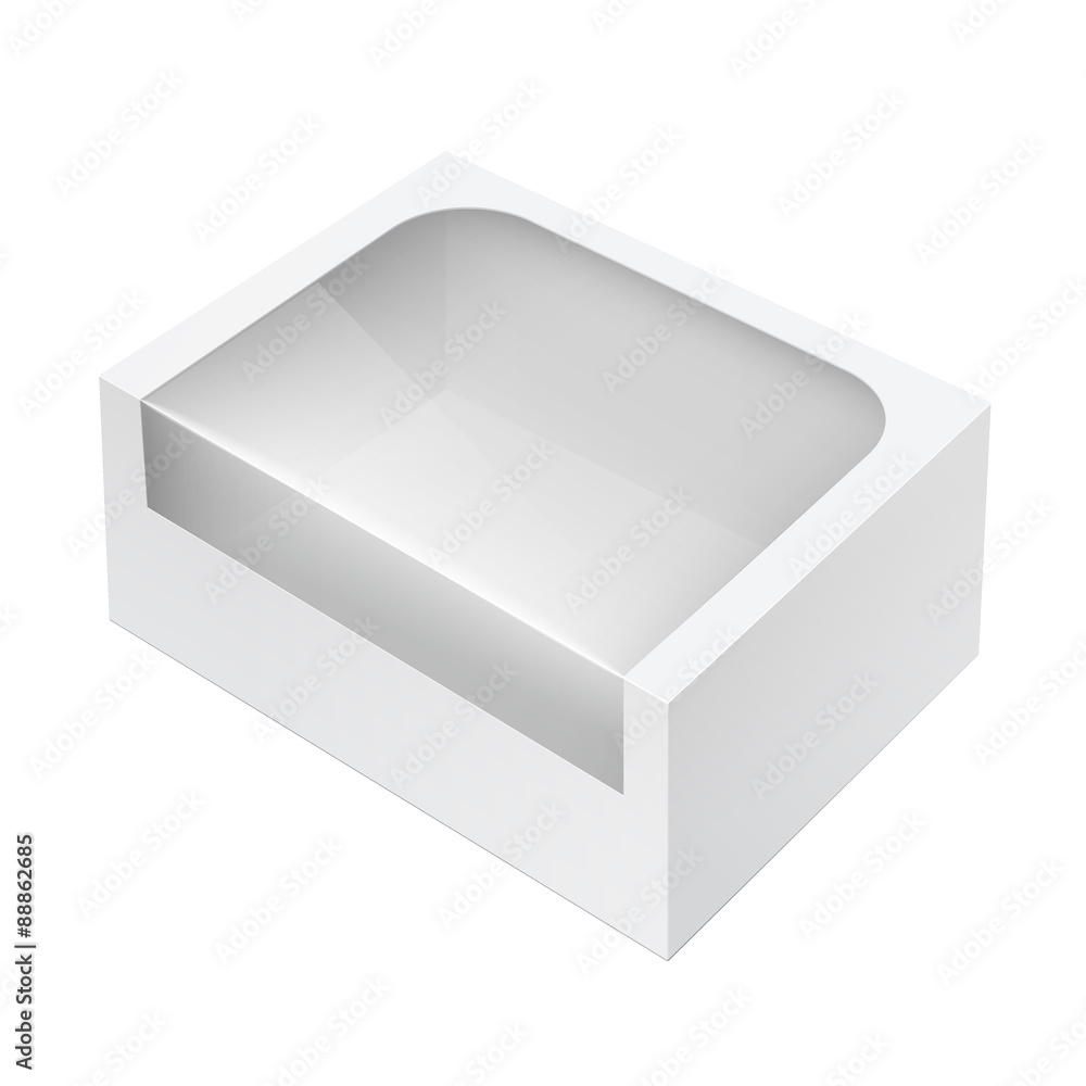 Realistic Package Box with a transparent window Realistic Package Box with a transparent window