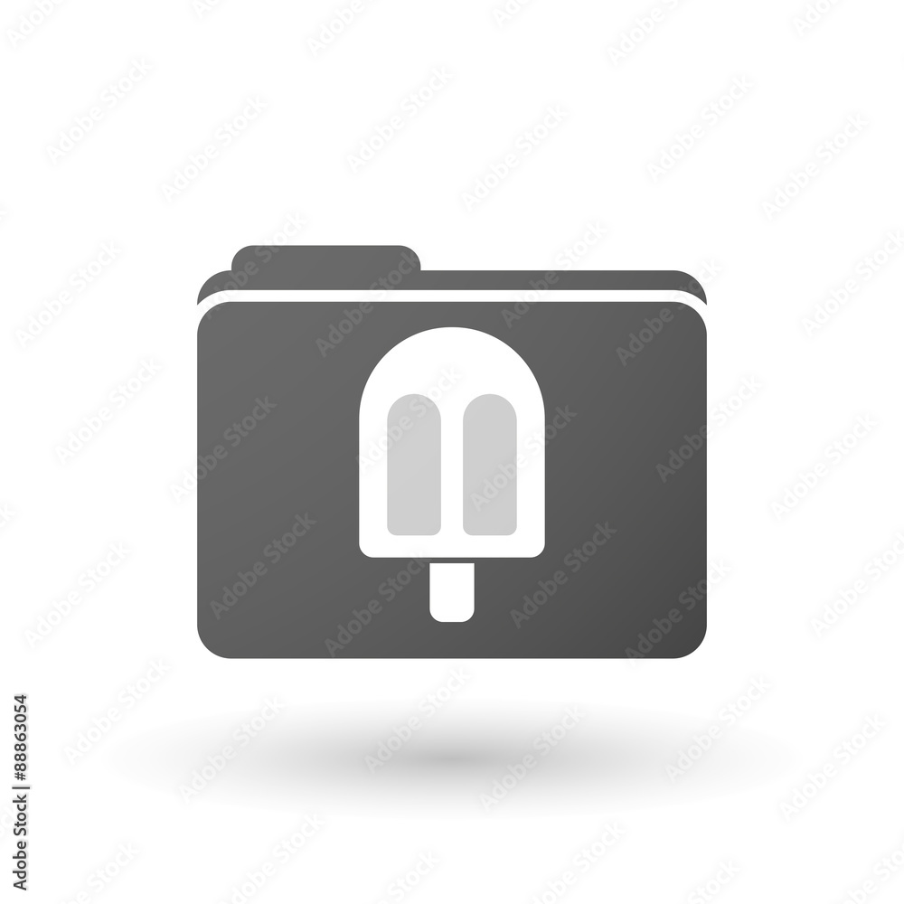 Isolated folder icon with an ice cream Isolated folder icon with an ice cream
