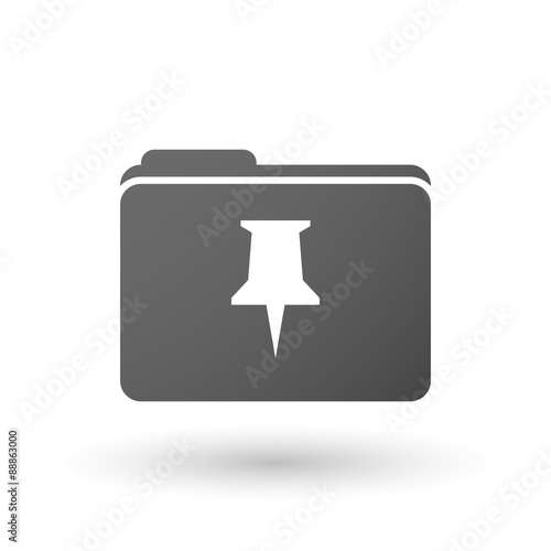 Isolated folder icon with a push pin