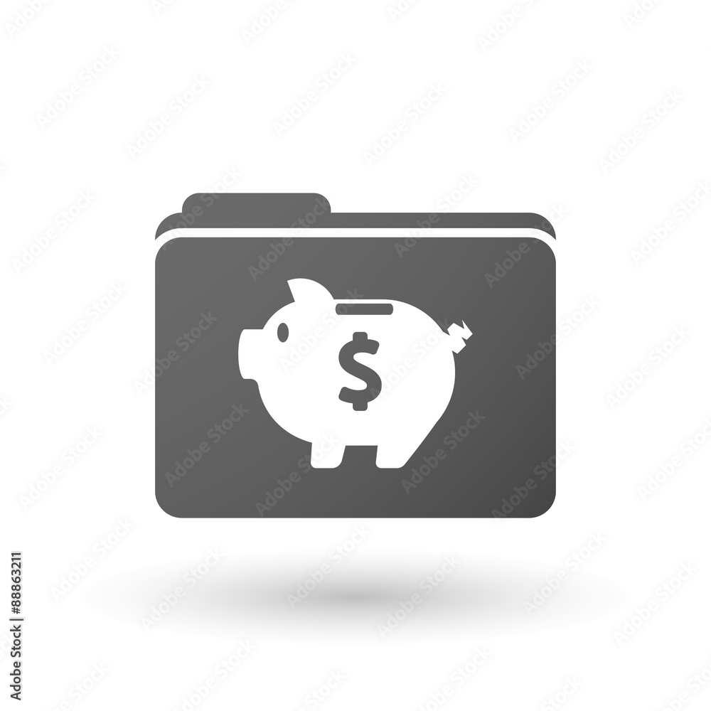 Prijs Fluisteren Muildier Isolated folder icon with a piggy bank Stock Vector | Adobe Stock