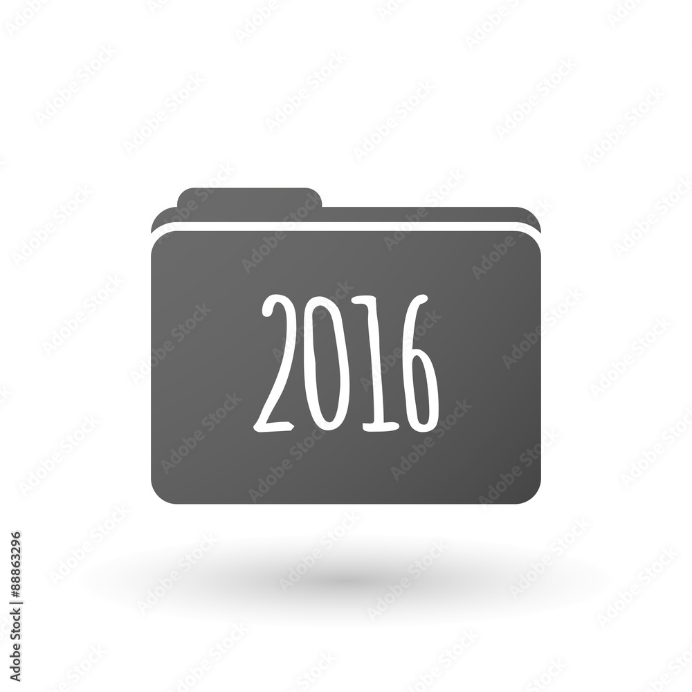 Isolated folder icon with a 2016 sign Isolated folder icon with a 2016 sign