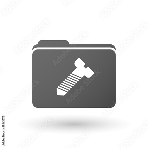 Isolated folder icon with a screw