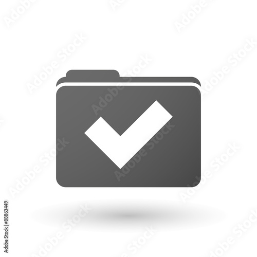 Isolated folder icon with a check mark