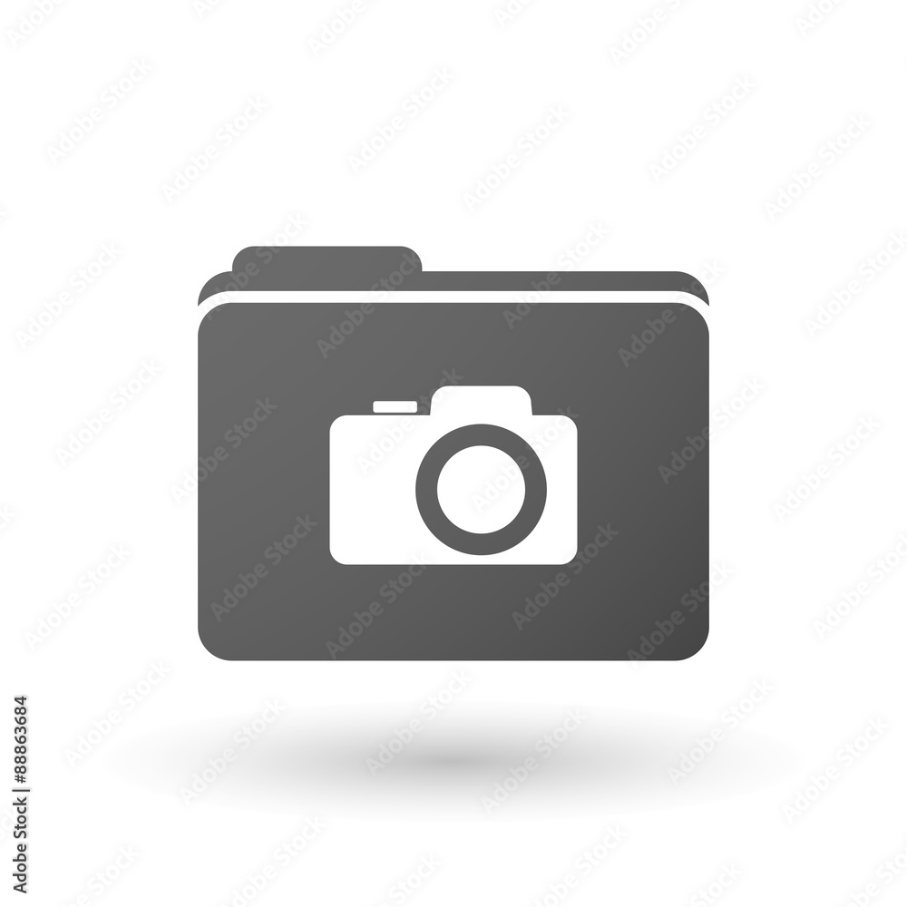 Isolated folder icon with a photo camera Isolated folder icon with a photo camera