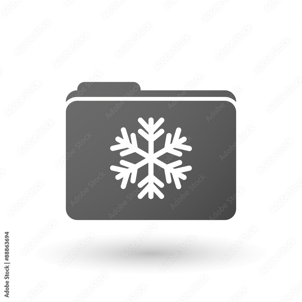 Isolated folder icon with a snow flake Isolated folder icon with a snow flake