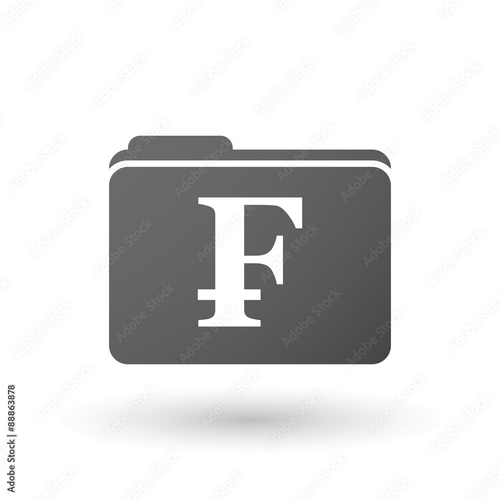 Fototapeta premium Isolated folder icon with a swiss franc sign