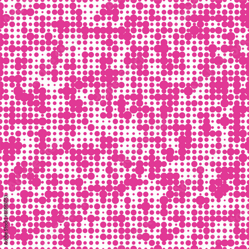 Seamless pink background with polka dots