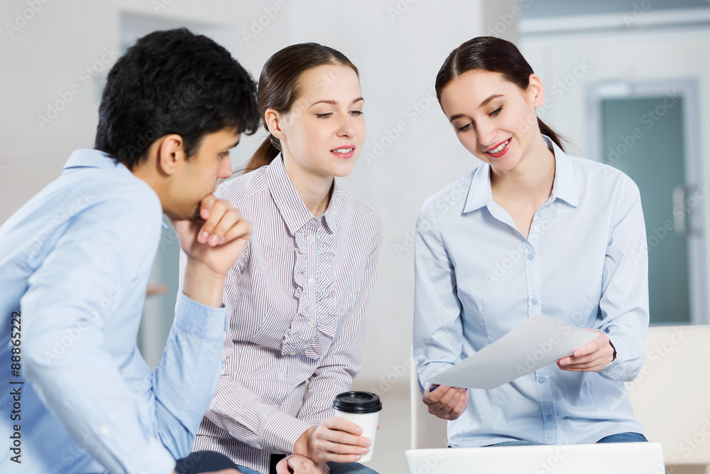 Fototapeta premium Students working in cooperation