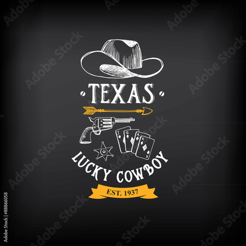 Wild west badges design. Vintage western elements.