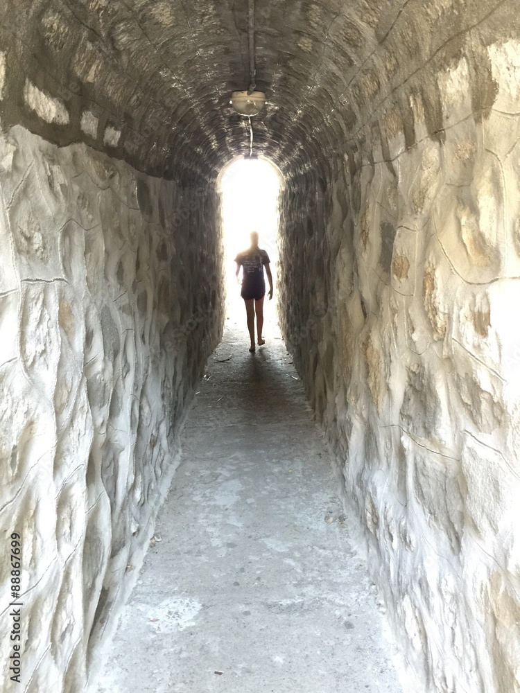 tunnel with human silhouette