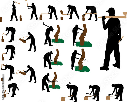 lumberjack vector silhouette 