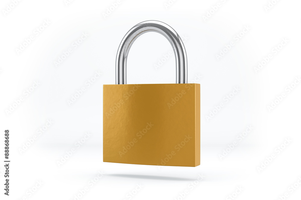 Locked Padlock 3d Isolated. Security or Safety Concept Background. Locked Padlock 3d Isolated. Security or Safety Concept Background.