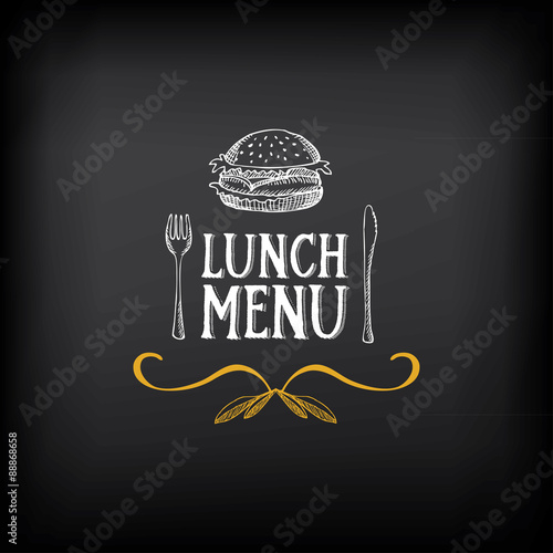 Lunch menu logo and badge design.